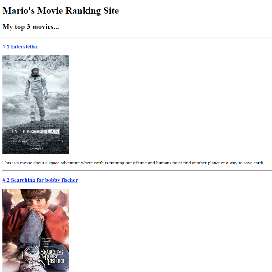 movie ranking site